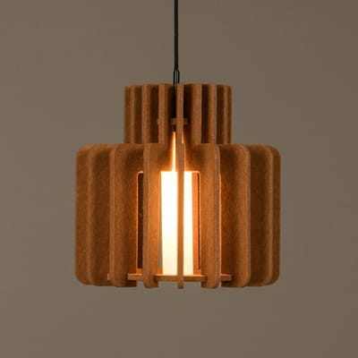 Lucide hanglamp Rollo, terracotta, Ø 40 cm, stof/metaal/glas