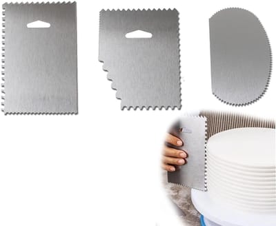 MTTProducts - Cake Scraper Set - 3 Stuks - Cake Cutter - Creatieve Cake Patronen - Voor Bakliefhebbers - Inclusief Diverse Vormen
