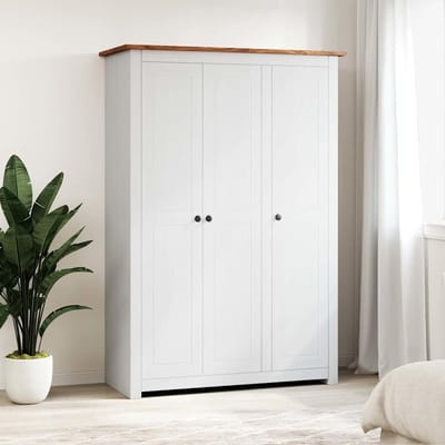 vidaXL - Kledingkast - Panama - Range - 118x50x171,5 - cm - grenenhout - wit