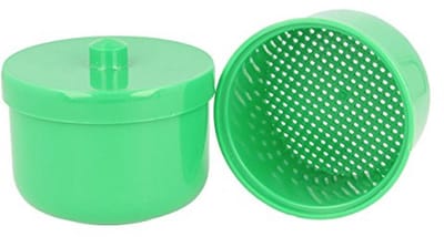 Reinigingsbad box met heldere spoelinsert | Prothesendoos | Tandheelkundige doos | Prothesendoos met insert | Beugeldoos (groen)