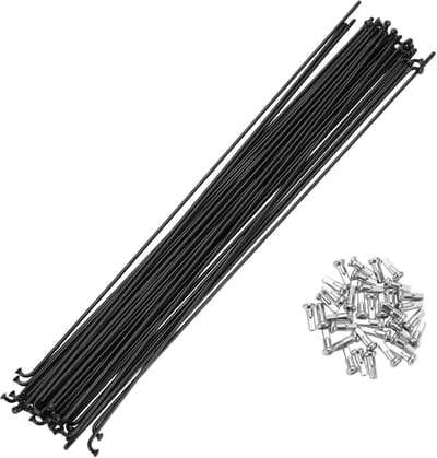 A ABSOPRO Bicycle Spokes 14G 255MM Mountain Bike Spokes Steel Black 36Pieces - ShopVlot