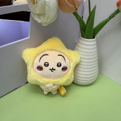 Porte-clés Peluche Chiikawa Étoile Usagi Hachiware Momoga Chikawa Écureuil volant Mignon Peluche Suspendu Jouet Charme Sac beige