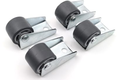 Allecto - Bokwielen - Meubelwiel met zacht loopvlak - Zwart - Draagvermogen 50 kg - Ideaal voor bedbodems en meubels - 4x bokwielen