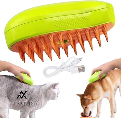 Nevolis Stoomborstel voor katten en honden 3-in-1 Cat Steamy Brush zelfreinigende borstel met stoom voor lang en kort haar huisdierverzorging met watertank .