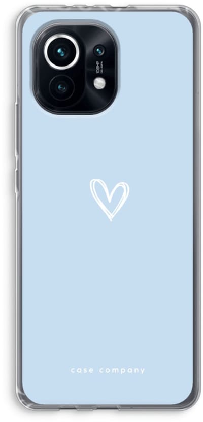 Case Company® - Hoesje geschikt voor Xiaomi Mi 11 hoesje - Klein Hart Blauw - Soft Cover Telefoonhoesje - Bescherming aan alle Kanten en Schermrand