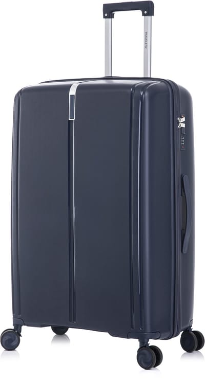 TRAVELERZ - Valencia - Grote koffer - 97L - 76x49x29cm - Polypropyleen - Harde schaal - Cijferslot - Lichtgewicht - Flexibel - Duurzaam - Dubbele wielen - Spinner wielen - Marineblauw