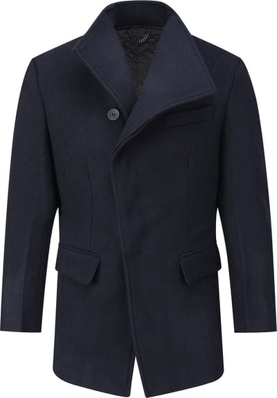 ALLTHEMEN Heren Lange Mantel Wollen Winterjas - Slim Fit Jas - XS
