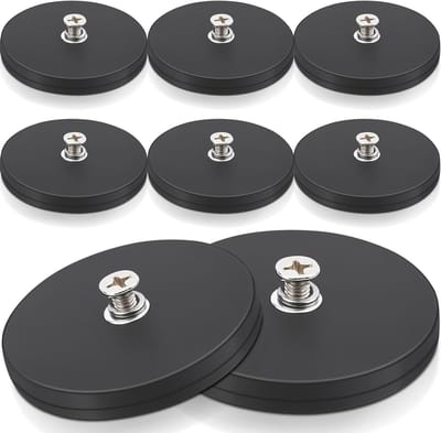 Sterke Neodymium Magneten met Rubber Coating, Diameter 66mm, 30kg Hechting, Ideaal voor Lichtstrips en Magnetische Bevestiging