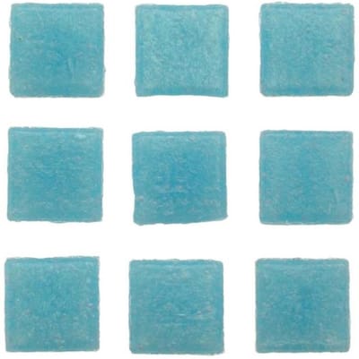 Glorex mozaiek steentjes/tegeltjes - vierkant - 140x stuks - licht blauw - 1 x 1 cm