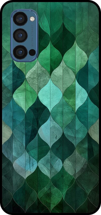 Smartphonica Telefoonhoesje Geschikt voor Oppo Reno4 Pro 5G met groene bladeren opdruk - TPU backcover case green leaf design - Groen geschikt voor Oppo Reno4 Pro 5G