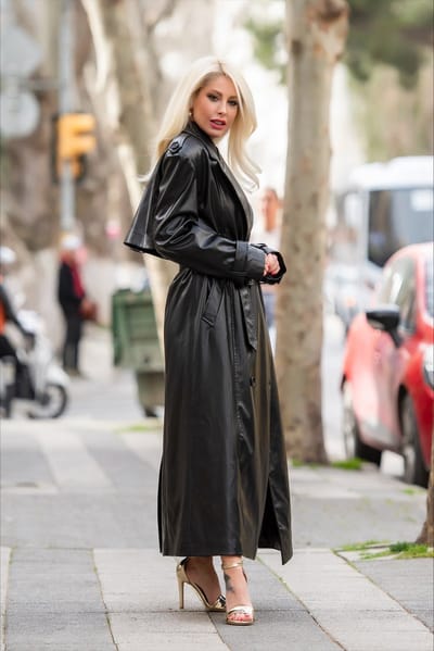 Trench coat/ZWART/NOCTURNE