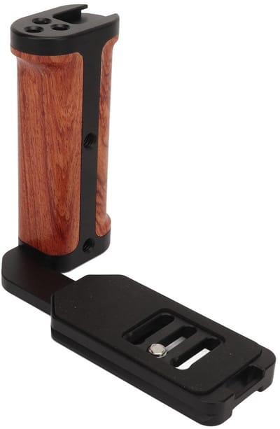 Dailygoody - Universele L-beugelhandgreep - Ergonomische Houten Handgreep - Koude Schoen - Verstelbare Sleuven - DSLR-camera - Linkerhandgreep