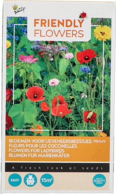 Bloemen zadenmengsel voor lieveheersbeestjes 15 M2 met meer dan 20 soorten bloemen