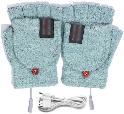 longziming -USB verwarmde handschoenen groen - Touchscreen - One size - Stijlvol en warm voor wintergebruik