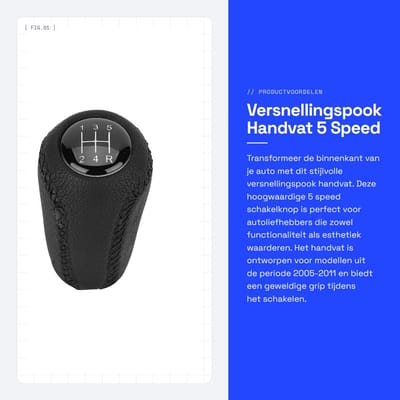 Dailygoods- Versnellingspook Hoes ABS Kunststof - Pookknop - Universeel - Schakelaccessoires - Lichtgewicht - Duurzaam - Schakelknop