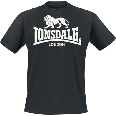 Lonsdale London T-shirt - Logo - L tot XXL - voor Mannen - zwart