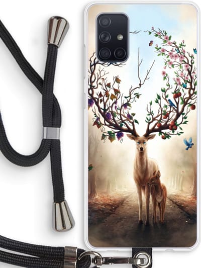 Case Company® - Hoesje met koord geschikt voor Samsung Galaxy A71 hoesje met Koord - Seasons Change - Telefoonhoesje met Zwart Koord - Bescherming aan alle Kanten en Over de Schermrand