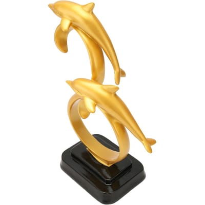 Hars Dolfijn Huisdecoratie Elegant Fotografie Requisiet Ornament voor Woonkamer Kantoor yellow