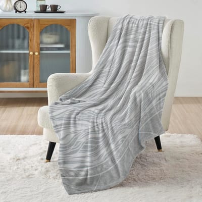 Laura Biagiotti Home Warme deken van microfleece, 130 x 160 cm, Winterdeken gemaakt van zacht Fleece Juliette, Grijs