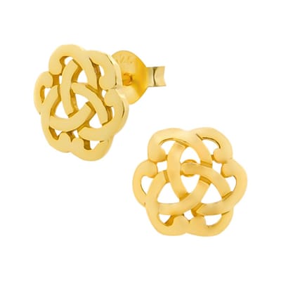 WeLoveSilver - oorstekers - zilveren gold plated - bloemvorm - 8mm