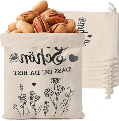 Set van 8 Katoenen Tassen met Trekkoord, 15 x 20 cm, Ideaal voor DIY Projecten, Cadeautassen en Verfactiviteiten