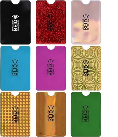 Kleurige RFID Card Holder Set met 9 Stuks - Bescherming voor Creditcards en Identiteitskaarten voor Dames en Heren
