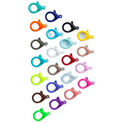 100 Stuks Gekleurde Kreeftenklauw Sluitingen Licht 25mm Kreeftenklauw Sluitingen voor DIY Rugzakken Sleutelhangers Armbanden white