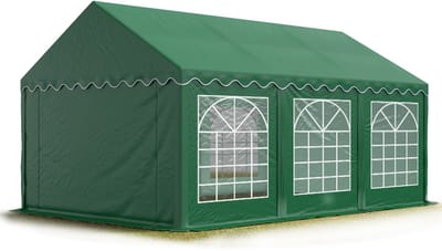Partytent feesttent 4x6 m tuinpaviljoen -tent PVC 700 N in donkergroen waterdicht