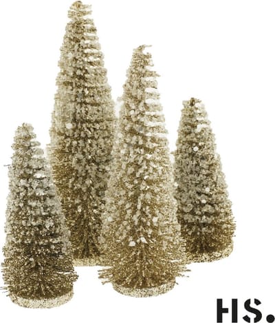 Home Society - Kerstboompjes - Decoratief - Goud - 4 stuks