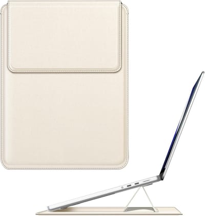 Draagbare laptoptas voor 13-14 inch laptops met standaard, geschikt voor MacBook Air en Pro, slanke hoes met stijlvolle uitstraling en bescherming