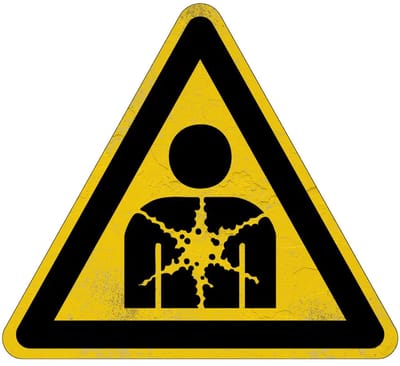 Gezondheidsgevaar waarschuwingsbord - W071 | Sign Again materiaal | 15 cm