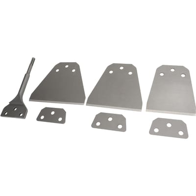 Outil Ciseau à Carrelage Ultra Fin Manche Rond Kit Grattoir Sol Mur pour Marteau Électrique