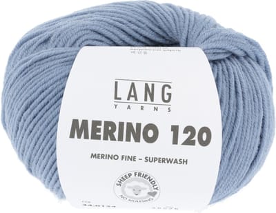 Lang Yarns Merino 120 - 134 licht jeansblauw - Merinowol Garen