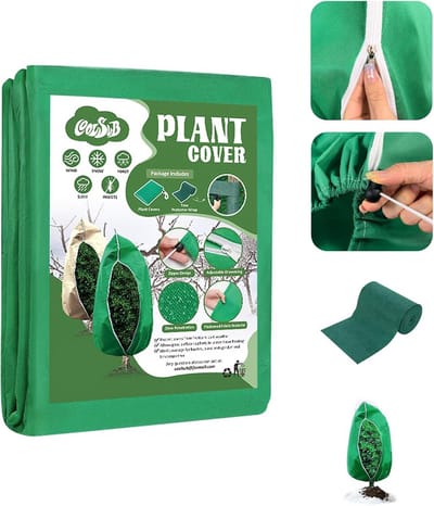 Vorstbeschermingshoes 129,4 x 178,8 cm voor Planten - Struikafdekking met Ritssluiting en Trekkoord voor Koude Weer