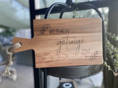 Creaties van Hier - serveerplankje - getuige - 34,5 cm - hout