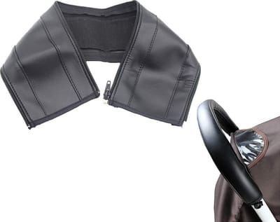 2 stuks - Zwart - Kinderwagen Armsteun Beschermers - Kinderwagen Armsteun Handvat Hoezen - Universele Handvat Hoezen - Kunstleer - Waterdicht en Zweetafvoerend