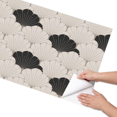 Coloray Meubel Wrap Folie - Beige Meubelfolie - 65x130 cm - Decoratiefolie Zelfklevend Bloemmotieven - Meubelfolie Zelfklevend - Modern Meubelfolie - Wrapfolie Keuken - Wanddecoratie - Bloemen en planten