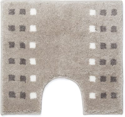 Casilin Toiletmat Vierkant - 55 x 60cm Brica - WC Mat met Uitsparing - Waterabsorberende Badmat - Wasbaar en Sneldrogend - 100% Katoen - Beige
