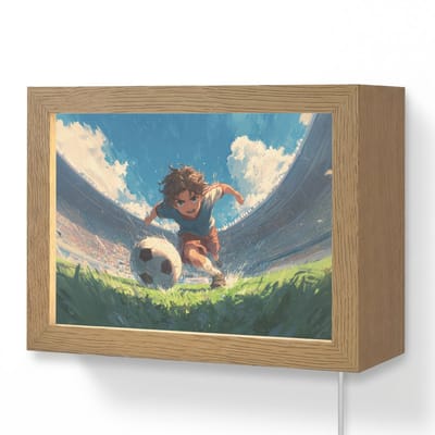 Wandlamp 20x15 cm - Oplaadbaar - Stadion - Voetballer - Bal - Wandlampen binnen woonkamer - Slaapkamer lamp met kabel - Decoratieve nachtlamp - Vloerlamp snoer