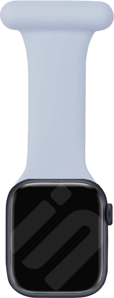 Strap-it Verpleegkundige band - Geschikt voor Apple Watch bandje - Series 1/2/3/4/5/6/7/8/9/10/11/SE/SE2/SE3 - Lichtblauw - Siliconen verpleegkundige band - iWatch bandje voor maat: 38 / 40 / 41 / 42mm