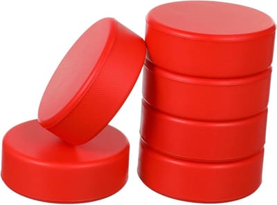 Schuimhockey Puck - Oefenpuck Hockeybal - Binnen Hockeyen - Stil en Geen Strepen - 7.5 cm - Rood