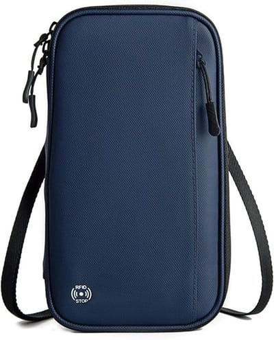Passport Wallet Bag - Paspoort Houder - Reisportemonnee Tas - Waterdichte RFID-blokkerende kaart - Ticket Geld Munten Houder - Familiepaspoorthouder - multifunctionele reisdocumentenorganizer -voor buiten sporten reizen -Donkerblauw
