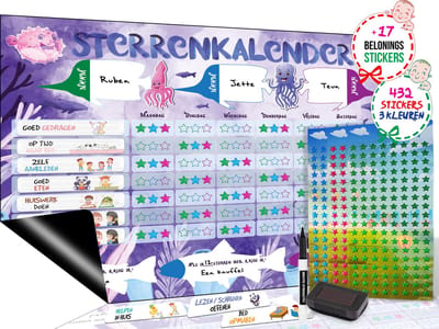 Brute Strength - Magnetisch Beloningssysteem (49) - A3 - Beloningskalender - Planborden - Weekplanner kind - Zindelijkheidstraining - Dagplanner