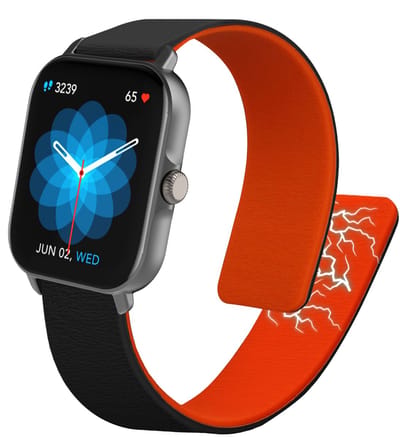 kwmobile sporthorloge band geschikt voor Huami Amazfit GTS / GTS 2 / GTS 2e / GTS 3 bandje - Smartwatch of activity tracker polsband - Met magneetsluiting - In zwart / oranje
