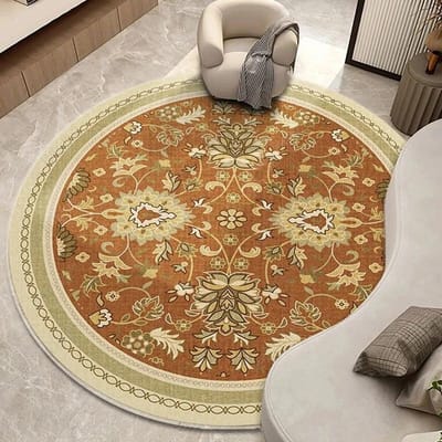 Rond tapijt hoge sfeer etnisch golfpatroon Bohemien Mandala Woonkamer slaapkamer schommelstoel vloermat 140X140cm