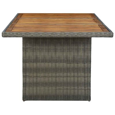vidaXL - Tuintafel - poly - rattan - en - massief - acaciahout - bruin