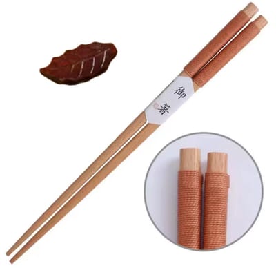 Chopsticks - Eetstokjes - Houten chop sticks - Bestek - 1 paar - Eetstokjes - Japanse eetstokjes - Lichtbruin - Inclusief legger