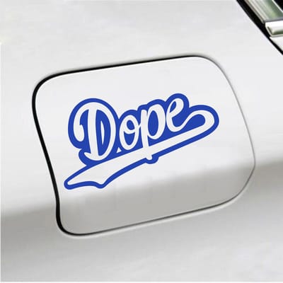 Bumpersticker - Dope - 10 X 18 - Blauw