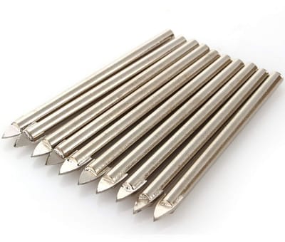 Dailygoods- Glasboor Set 10 x 6mm - Boorstandaard - Boorstofopvanger - Boorvet - Schokbestendig - Hoogwaardige Tungstenlegering - Boorset