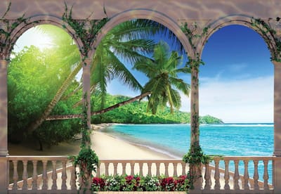 Fotobehang Beach Tropical | XL - 208cm x 146cm | 130g/m2 Vlies